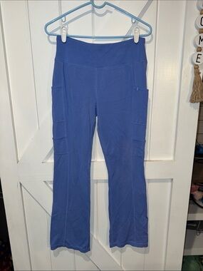 Jaanuu Blue Flare Scrub Yoga Pants Size Small